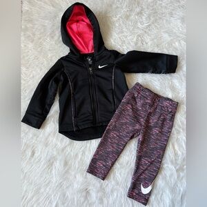 Nike Black and Pink Dri-FIT Hoodie
